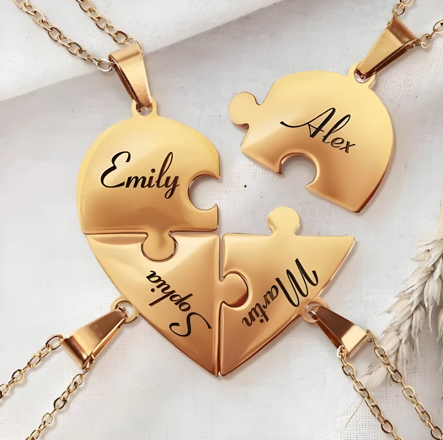 Unione™ - Collana puzzle personalizzata famiglia