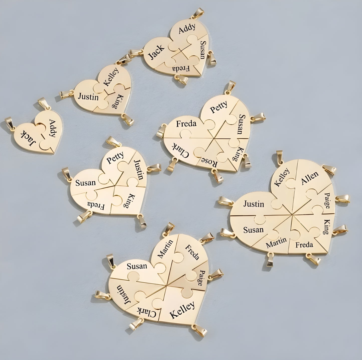 Unione™ - Collana puzzle personalizzata famiglia